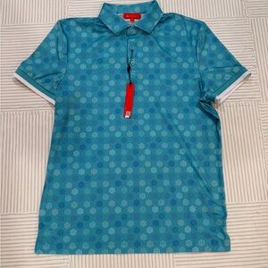 Blue Star Patterned Polo Golf/Tennis Shirt